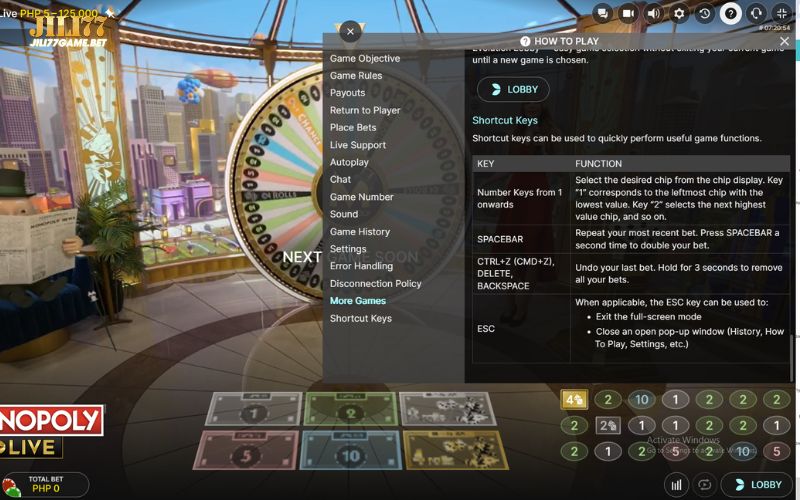 Monopoly Live 6 autoplay-mode-and-hotkeys