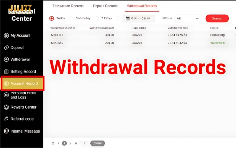Withdrawal guide 7 check-withdrawal-records
